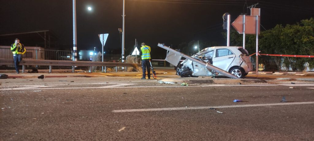 צילום מזירת התאונה: קרדיט: דוברות המשטרה: