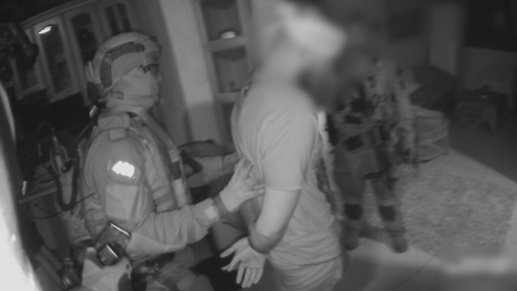 תעוד מצלמות קסדה ממעצר חוליית חשודים ברצח. קרדיט דוברות המשטרה