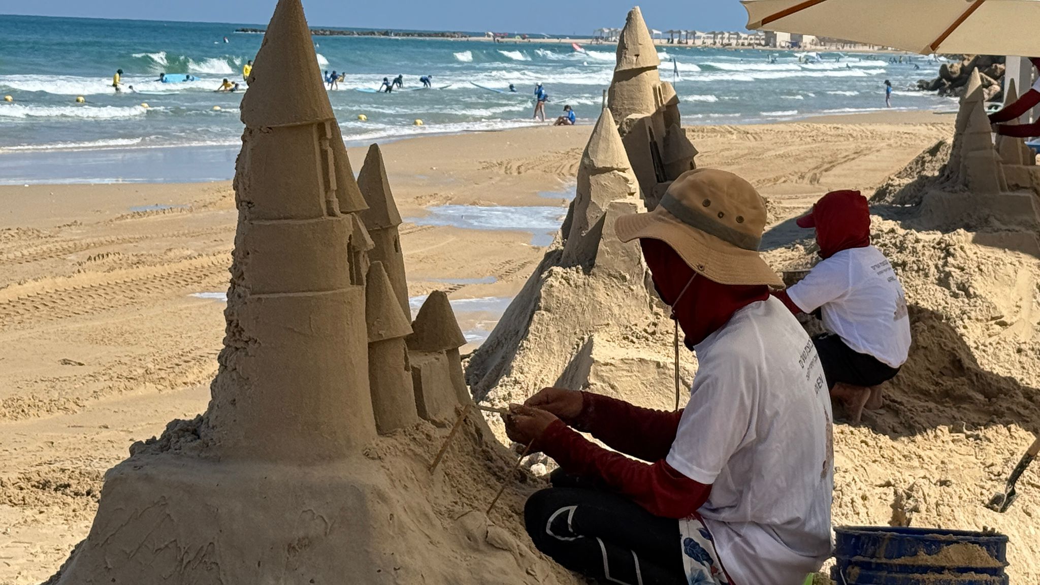 מצ"ב צילומים ממיצג הארמונות בחול שהחל היום. קרדיט צילום: ענת סלומון, דוברות עיריית חיפה