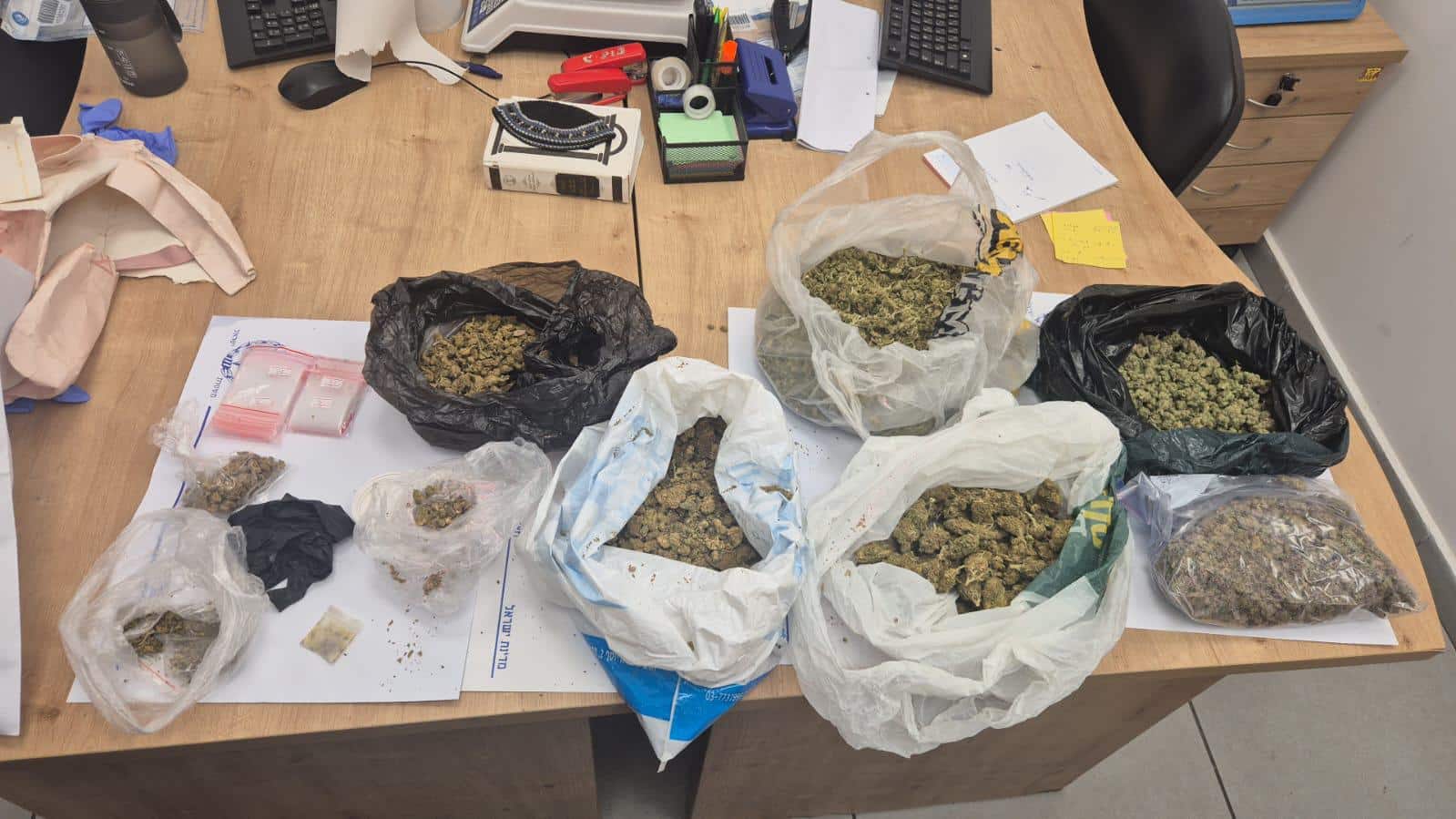 הסמים שנתפסו, תיעוד. קרדיט - דוברות המשטרה