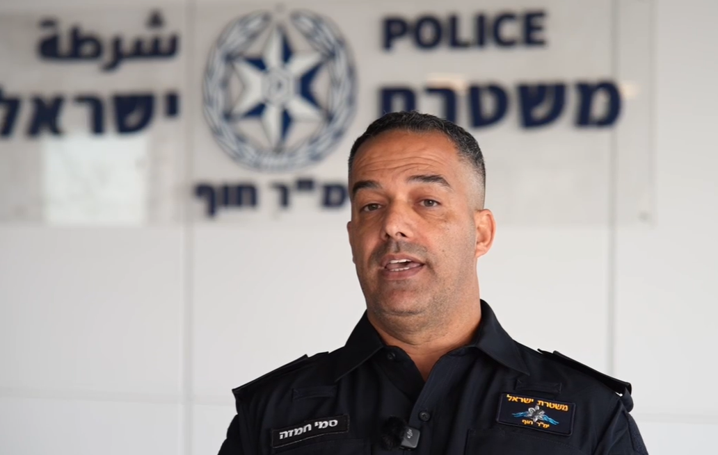 רס"ב סמי חמזה , ראש צוות ימ"ר חוף קרדיט: דוברות המשטרה.