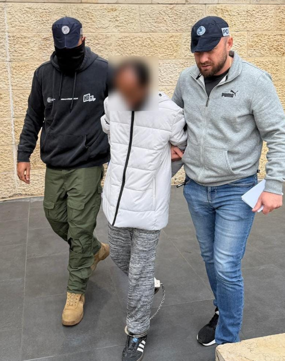 תיעוד מיום מעצרו קרדיט: דוברות המשטרה