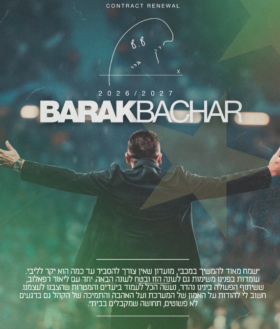 ברק בכר, קרדיט תמונות מועדון מכבי חיפה