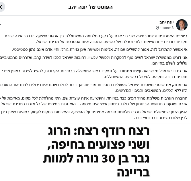 צילום של הפוסט של יונה יהב