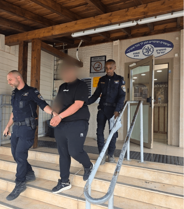 תיעוד למעצר חשוד קרדיט: דוברות המשטרה
